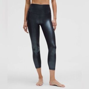 Lululemon Align High-Rise Ribbed Pant 25" in Radiate Foil Print Black Night - 10